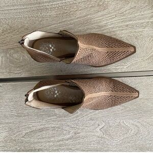 Vince Camuto tan leather booties.